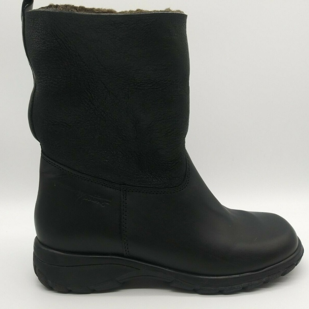 Martino Black Leather Faux Fur Winter Boots 9 B
